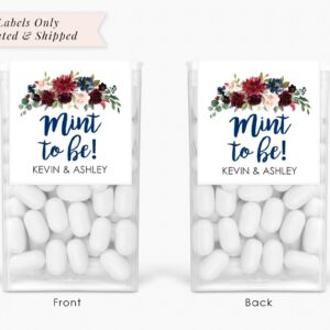 Wedding Favor Mint Labels Burgundy Floral Set of 24