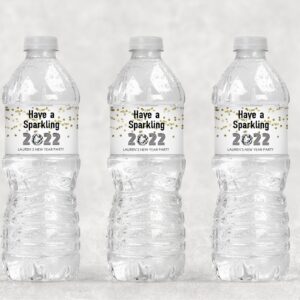 New Year's Beverage Labels Gold and Black Set of 11