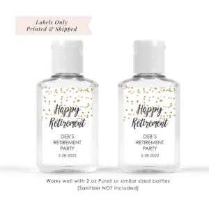 Retirement Celebration Sanitizer Labels Set of 20