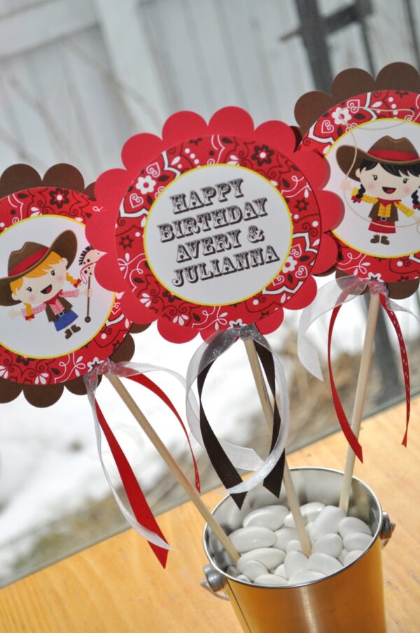 Western Birthday Decorations and Stickers Set - Image 2