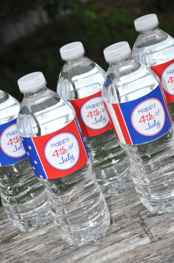 Patriotic Water Bottle Wraps - Set of 10